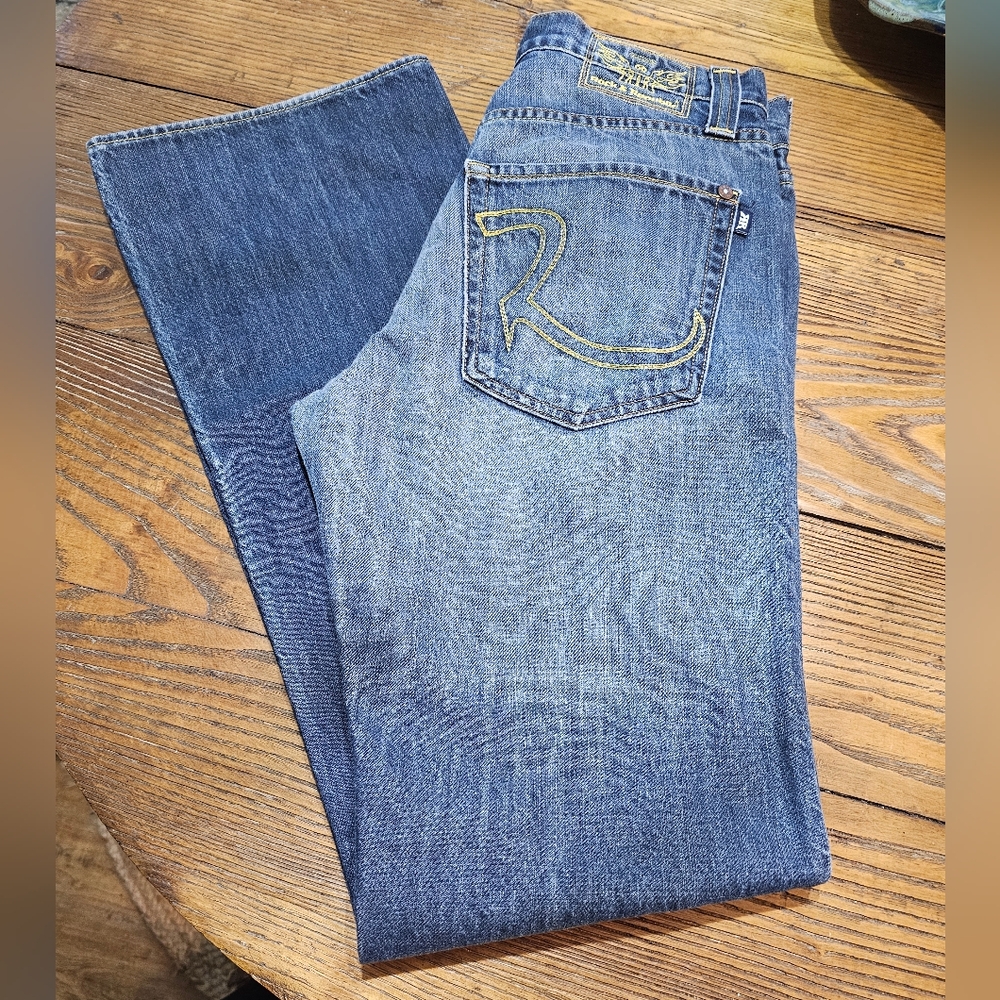 Rock & Republic Raw Wash jeans size 33 Button Fly Distressed